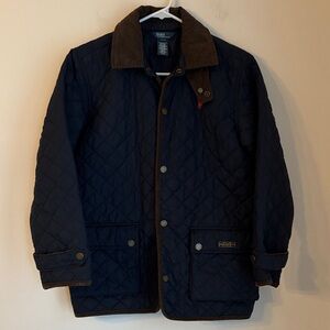 Vintage Ralph Lauren Polo Barn chore Quilted Jacket Navy Kids 10/12 Women XS EUC
